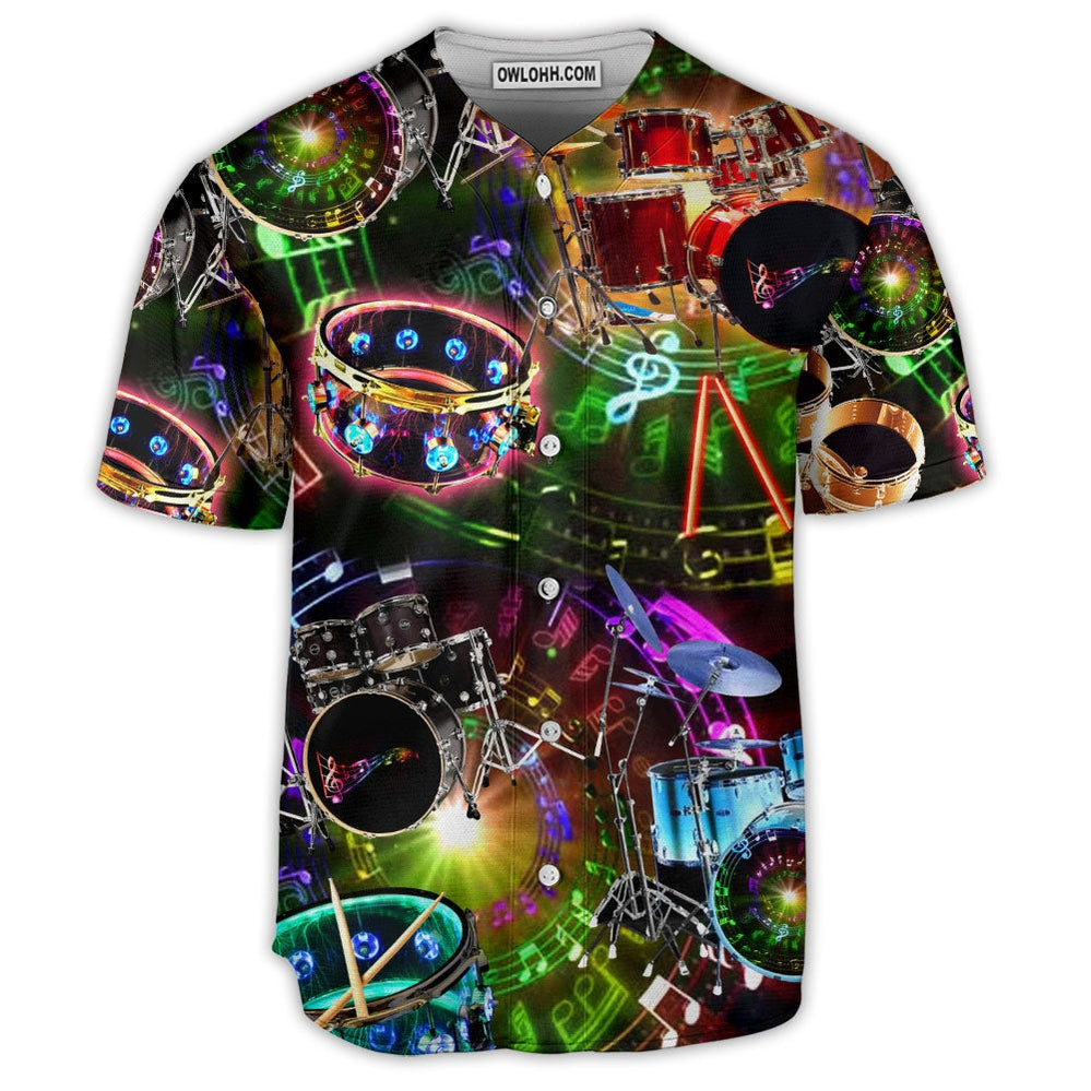 Drum Neon Style Lover Art - Baseball Jersey
