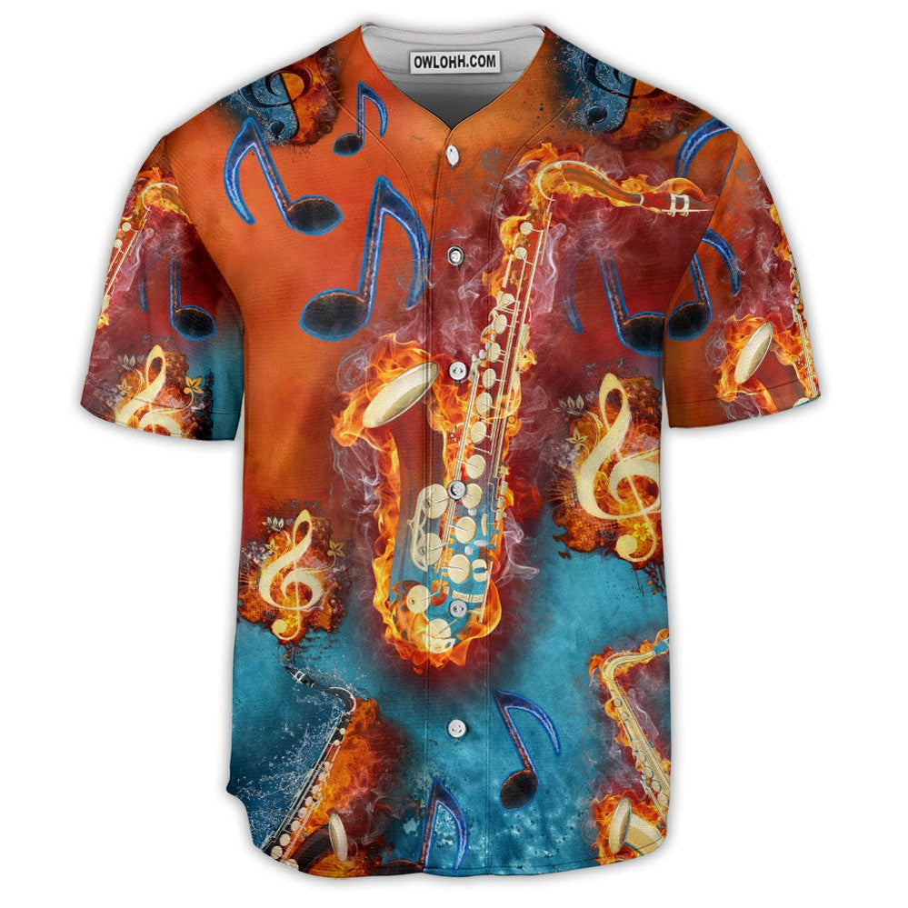 Saxophone Music Love It Red Black Blue - Baseball Jersey