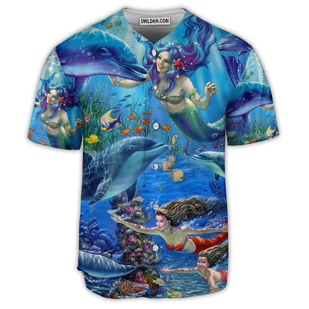 Dolphin Mermaid Love Style Life  - Baseball Jersey