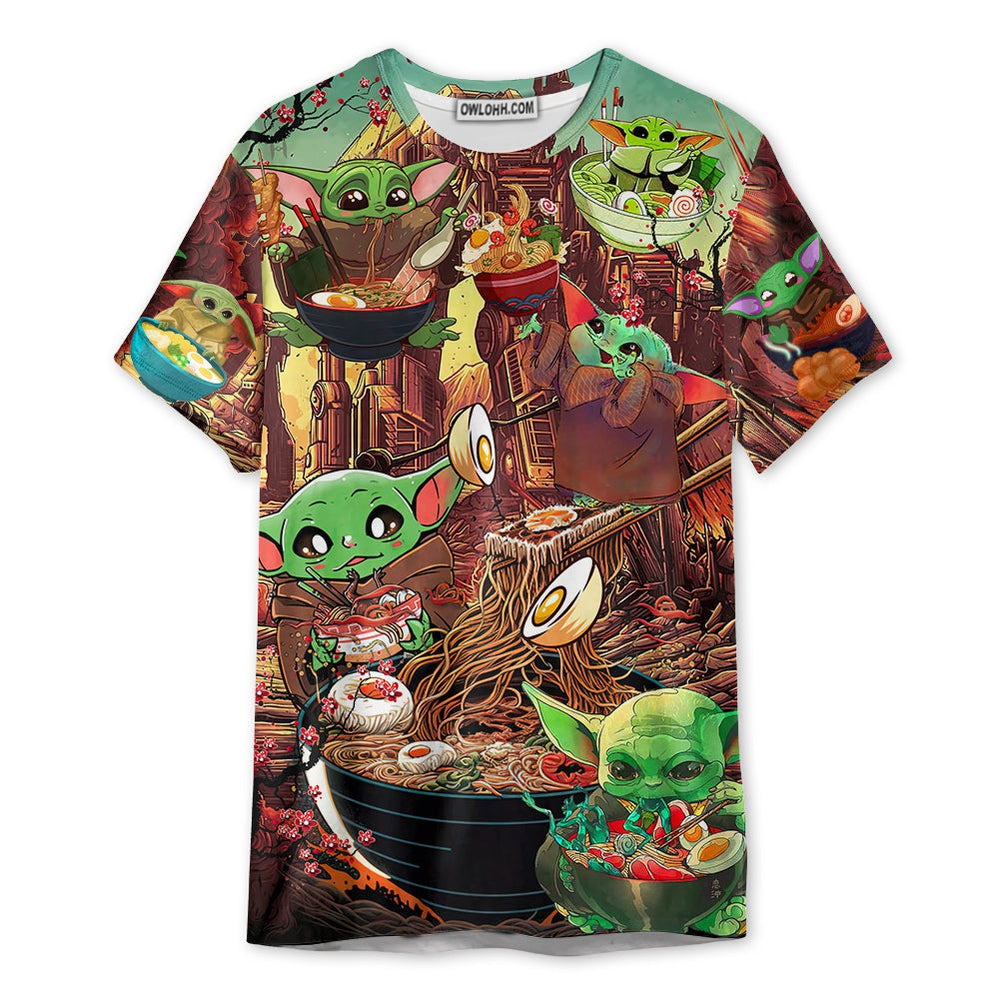 Star Wars Baby Yoda Cute Ramen - Unisex 3D T-shirt - Chic Loom