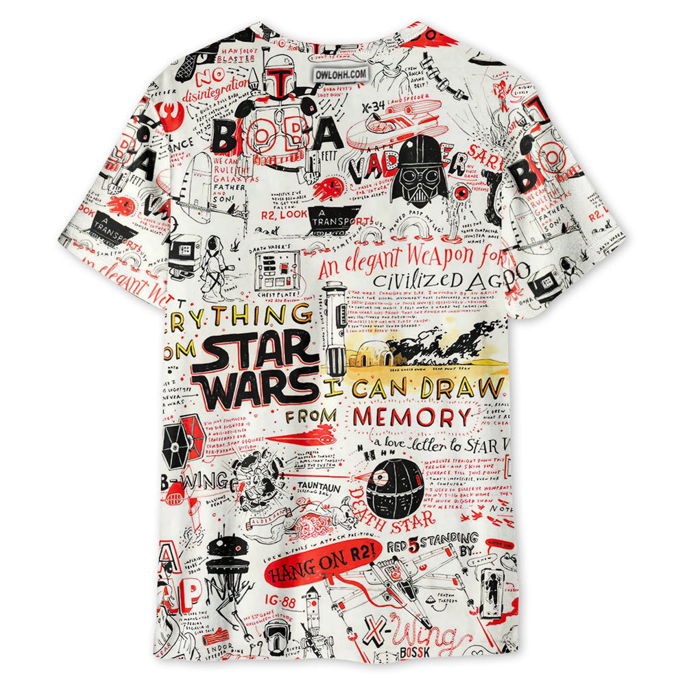 Star Wars All Funny Quotes Comic Style - Unisex 3D T-shirt - Chic Loom