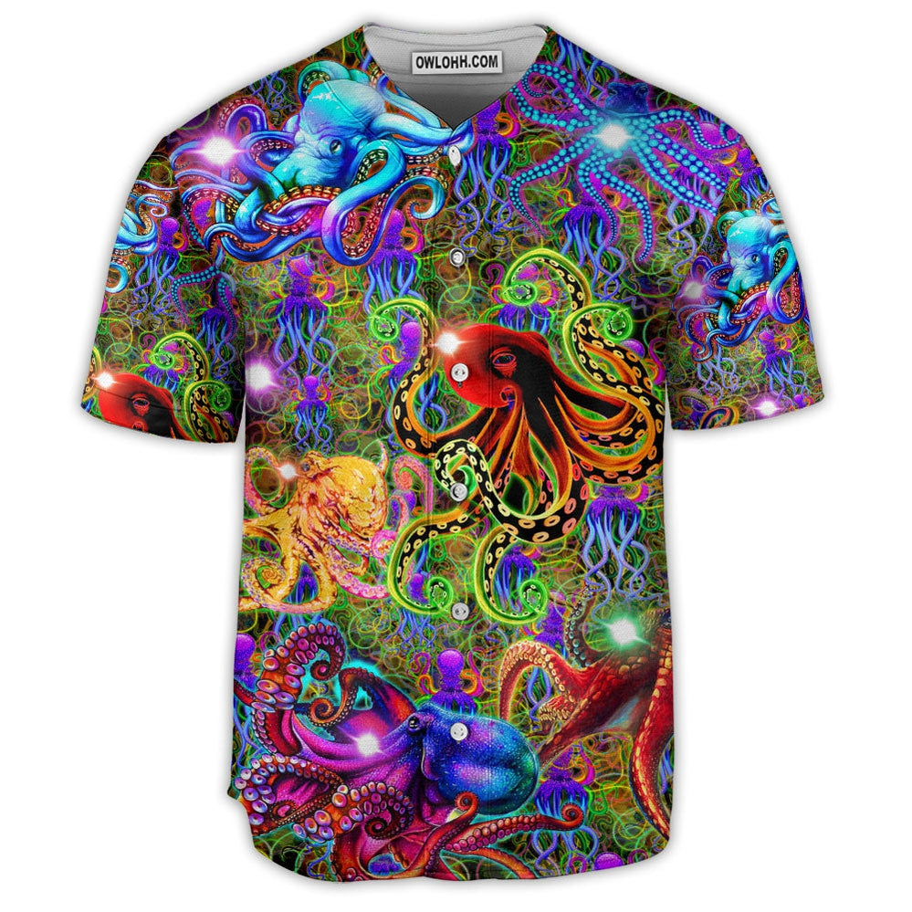 Octopus Hippie Style Colorful - Baseball Jersey  - Chic Loom