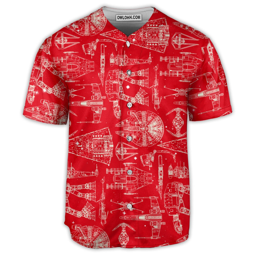SPACE SHIPS Starwars RED - Baseball Jersey - Chic Loom