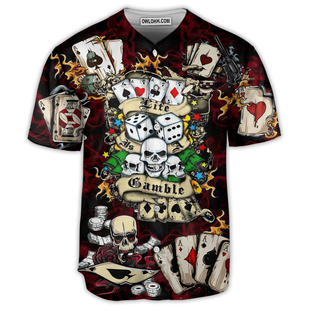 Poker Gambling Poker Take The Risk Or Lose The Chance - Baseball Jersey - Chic Loom