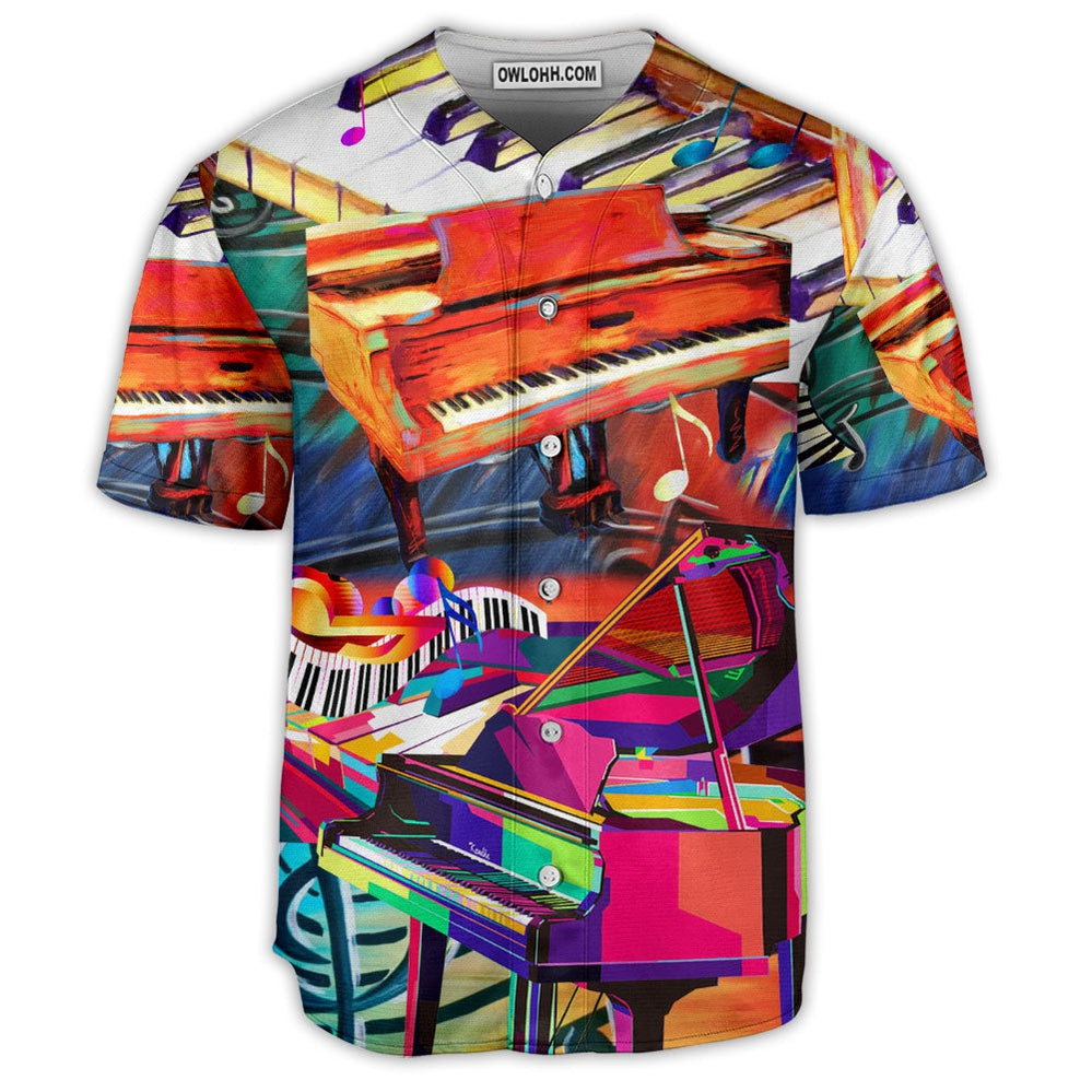 Piano Music Colorful Lover Art Style - Baseball Jersey
