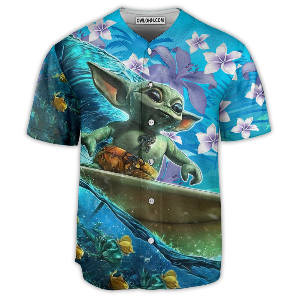 Starwars Baby Yoda Surfing - Baseball Jersey - Chic Loom