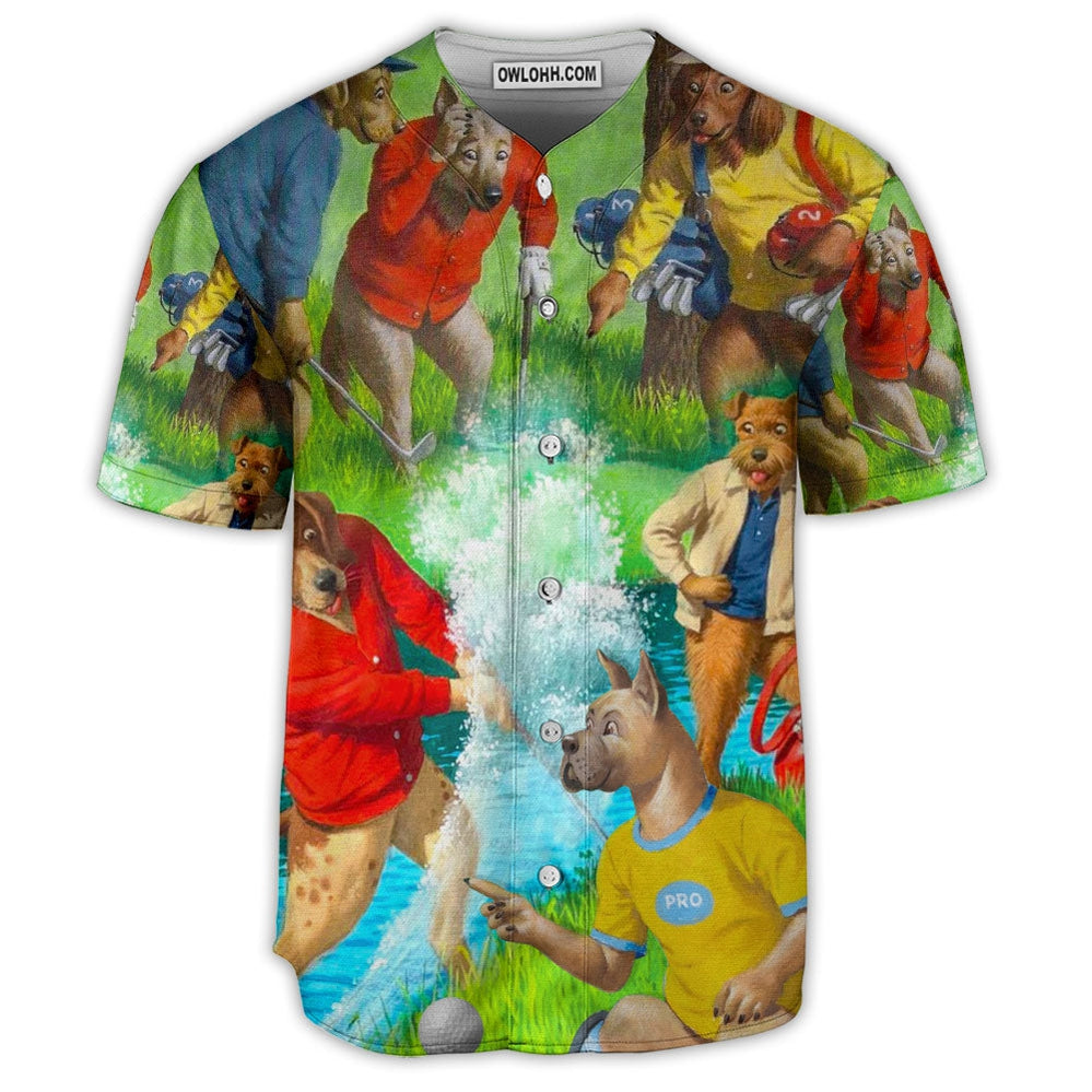 Golf Dog What Is Funny Art Style - Baseball Jersey