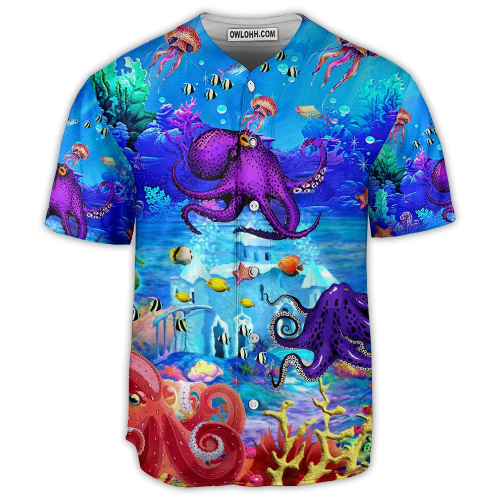 Octopus Undersea Living Art - Baseball Jersey  - Chic Loom