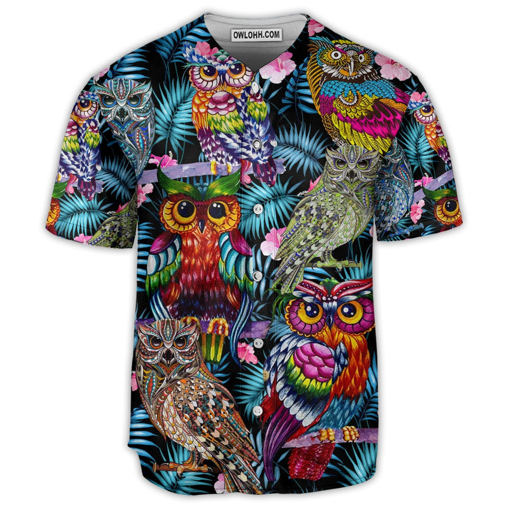 Owl Tropical Vibe Art - Baseball Jersey  - Chic Loom