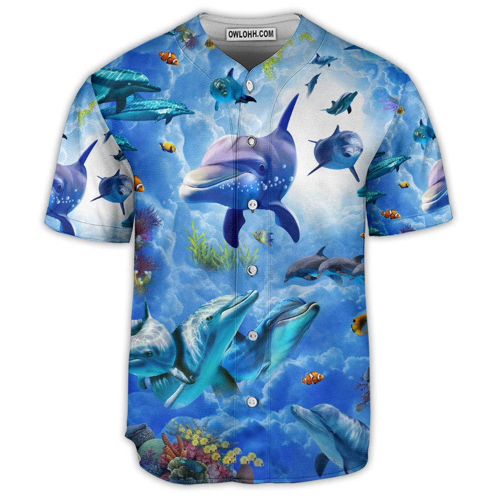 Dolphin Undersea Life Vibe  - Baseball Jersey