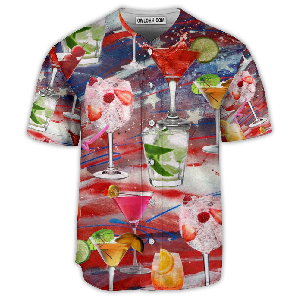 Cocktail Independence Day Let's Drink Cocktail On This Day - Baseball Jersey  - Chic Loom