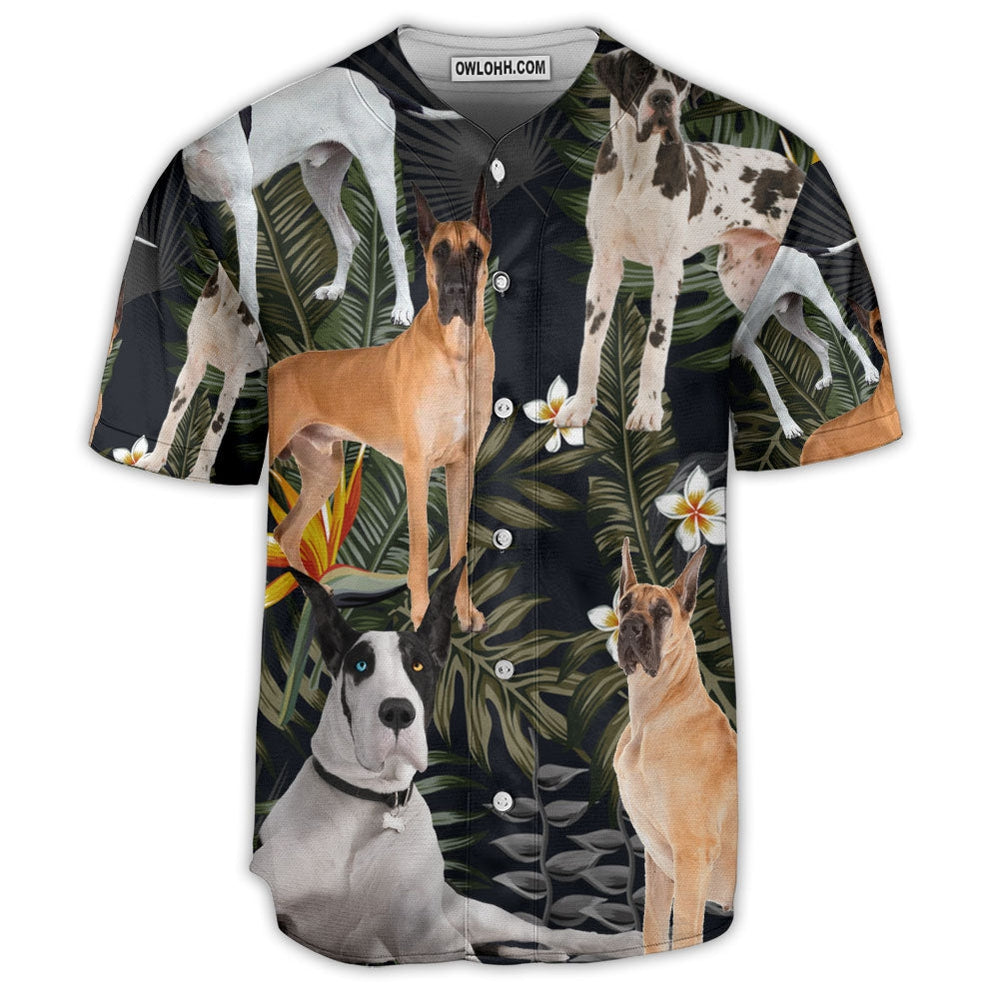 Dog Great Dane Dog Tropical Vibe - Baseball Jersey