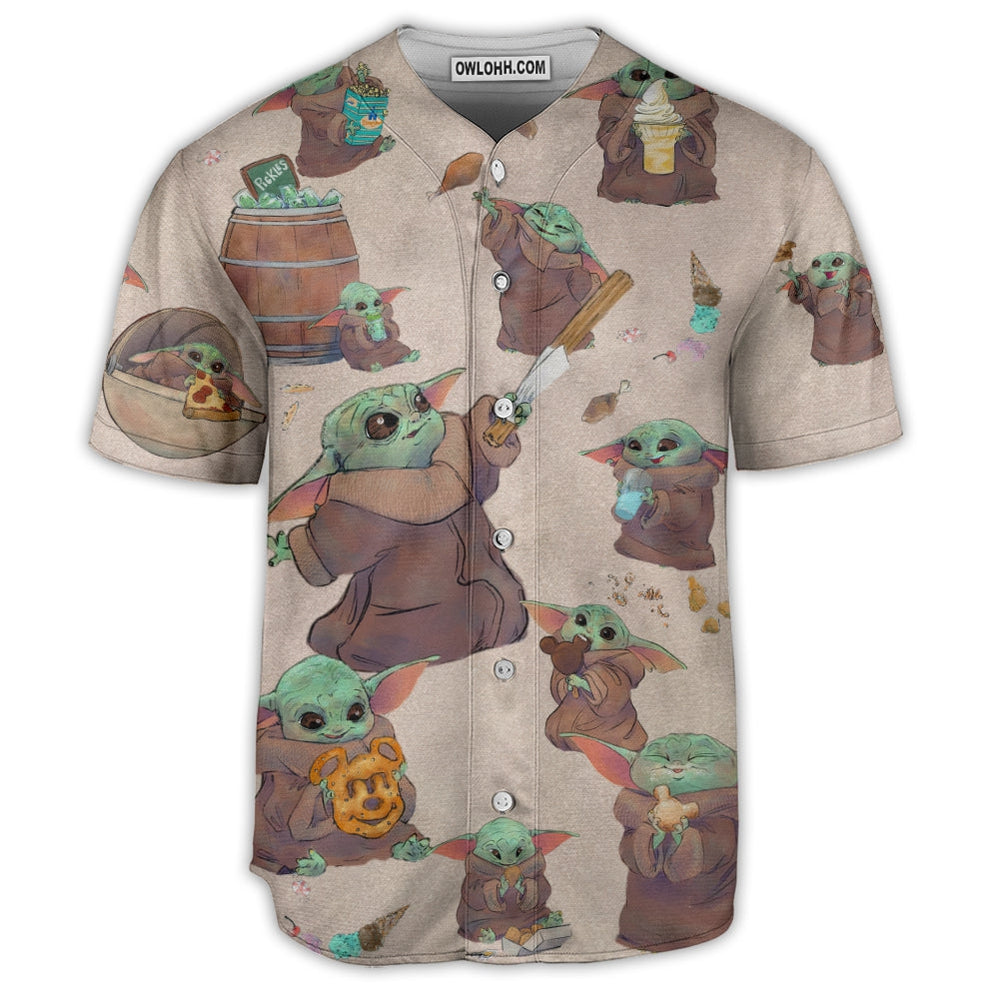 Star Wars Baby Yoda Eating Everything - Baseball Jersey - Chic Loom