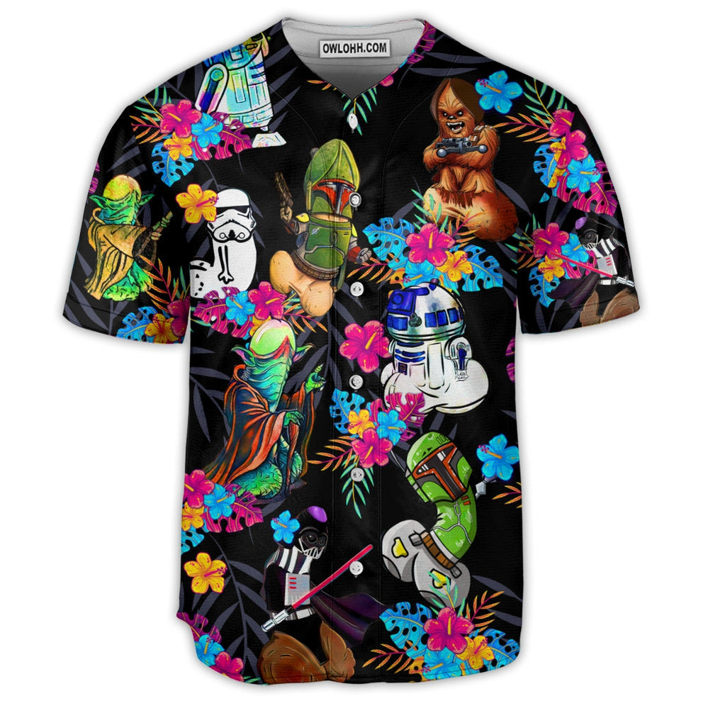 Star Wars Funny Tropical Neon Colorful Style - Baseball Jersey - Chic Loom