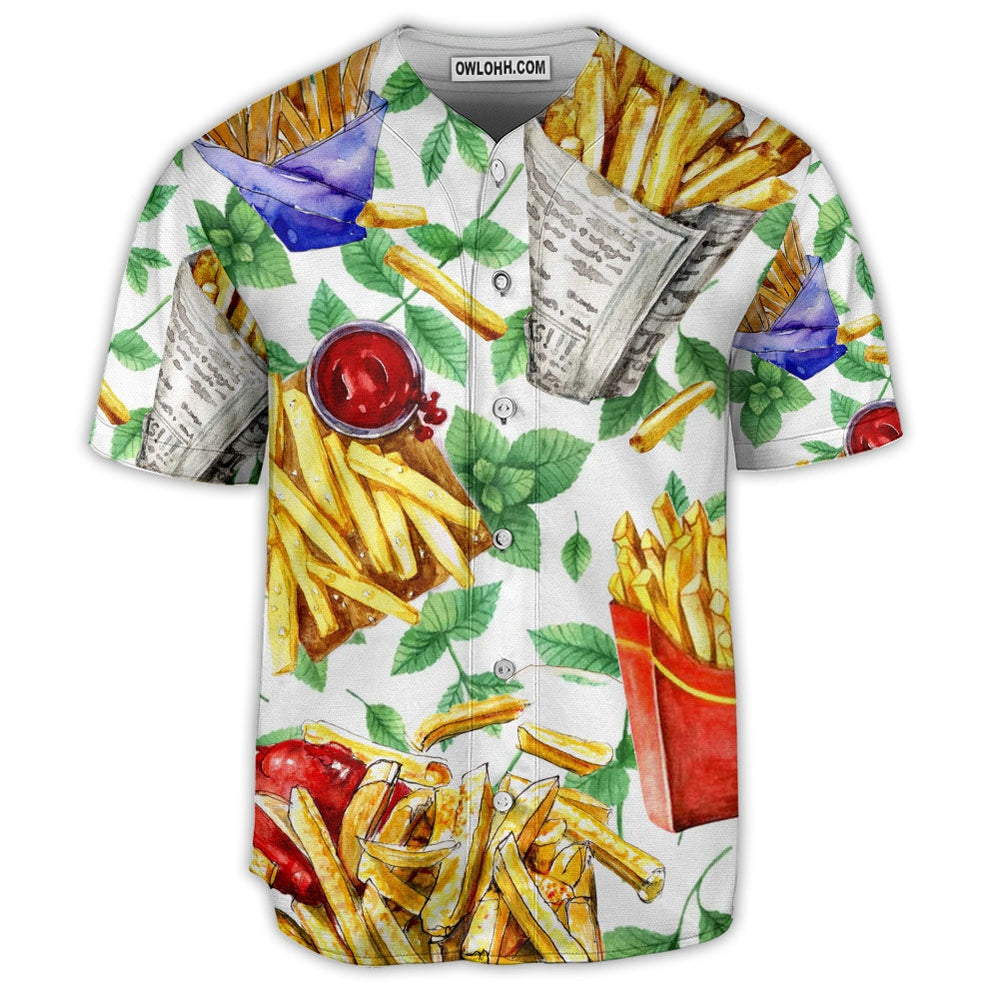 Food French Fries Art - Baseball Jersey