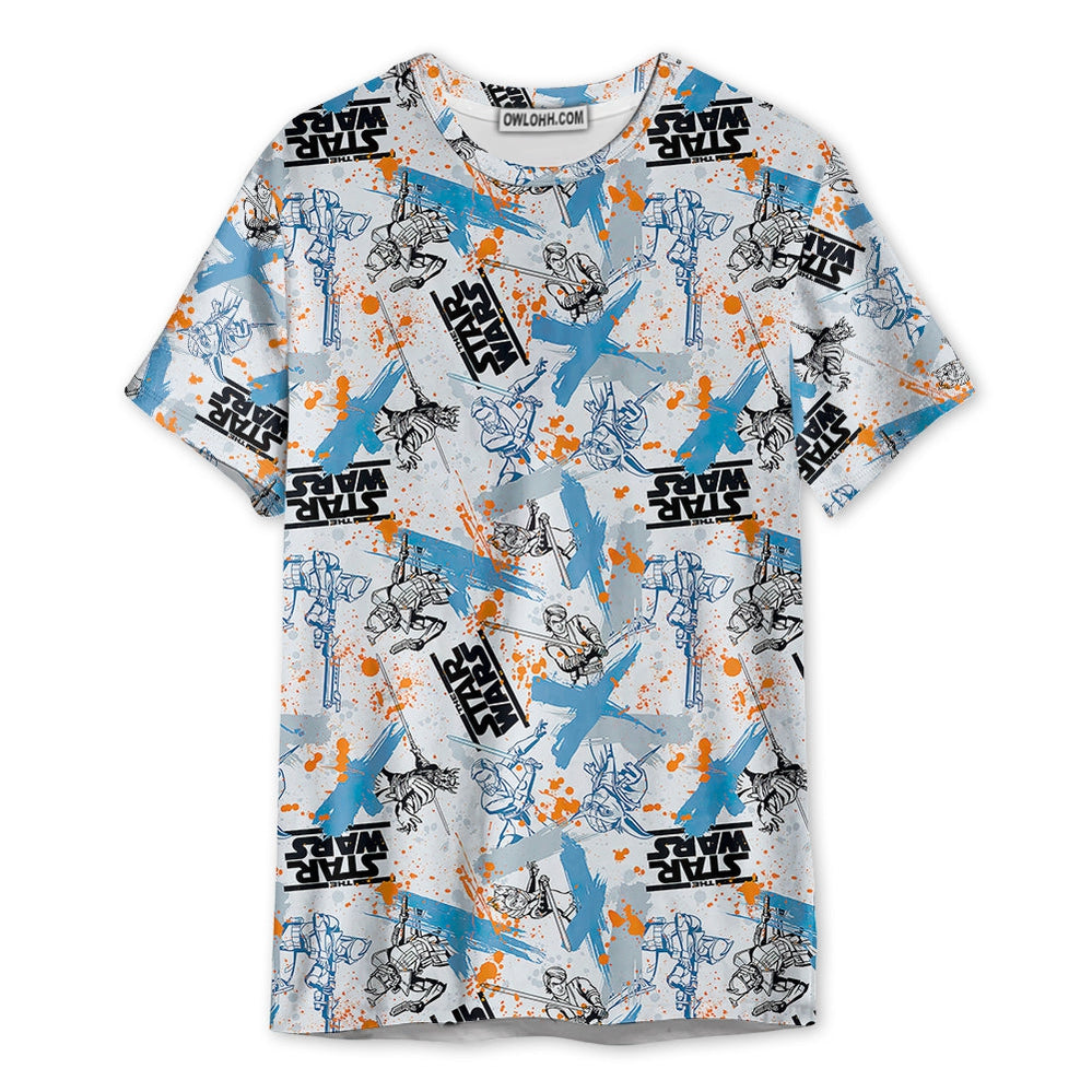 Starwars Yoda Fighters Pattern - Unisex 3D T-shirt - Chic Loom