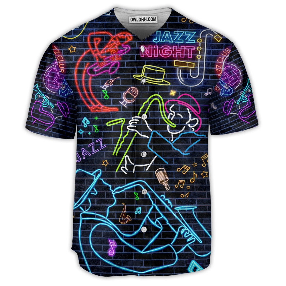 Saxophone Music Love Neon - Baseball Jersey