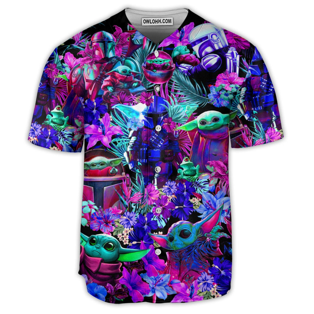 Special Starwars Baby Yoda Synthwave - Baseball Jersey - Chic Loom