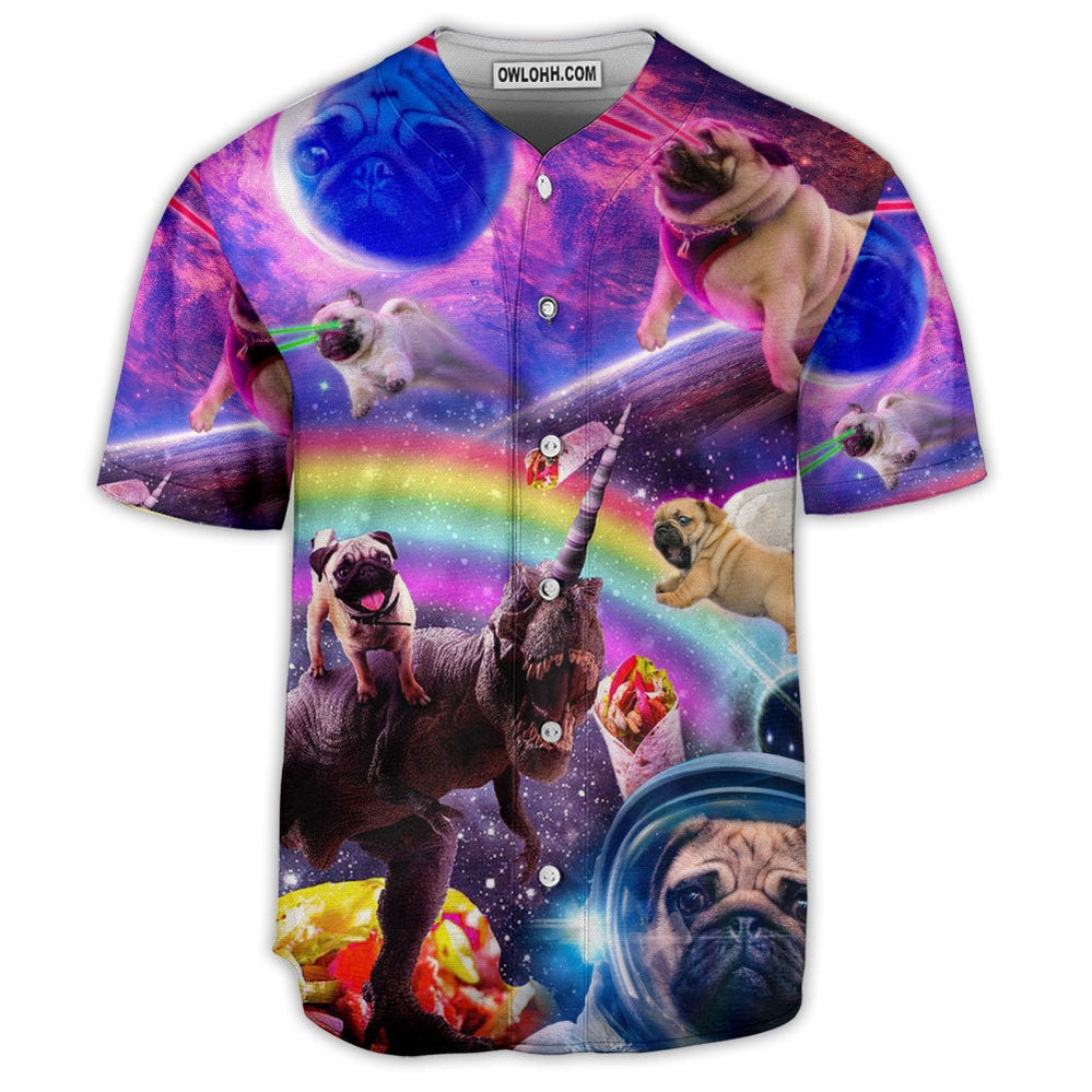 Dog Galaxy Rainbow Astronaut Art - Baseball Jersey