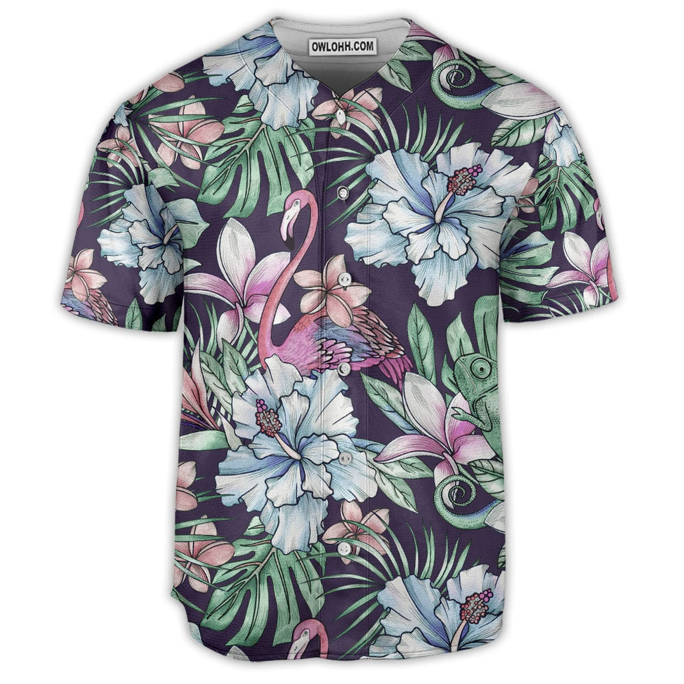 Flamingo Colorful Tropical Vibe - Baseball Jersey