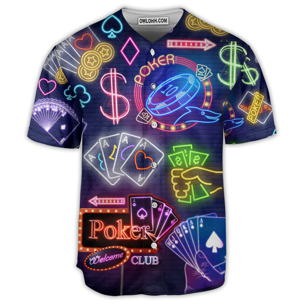 Poker Gambling No Poker No Party - Baseball Jersey - Chic Loom