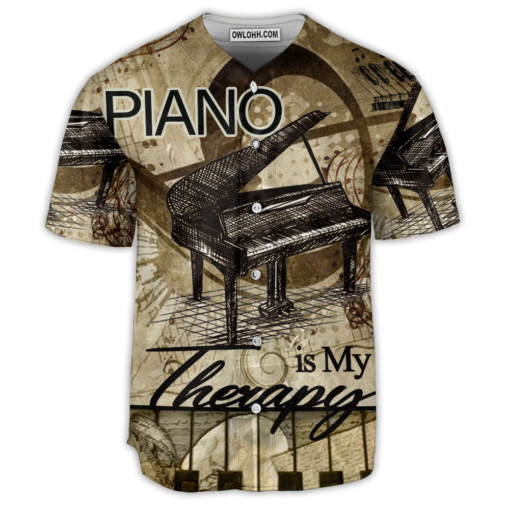 Piano Music Is My Therapy Lover Art Style - Baseball Jersey