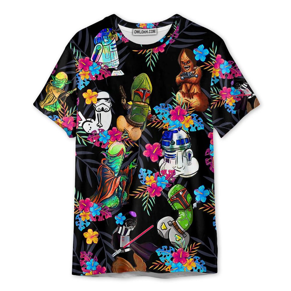 Star Wars Funny Tropical Neon Colorful Style - Unisex 3D T-shirt - Chic Loom