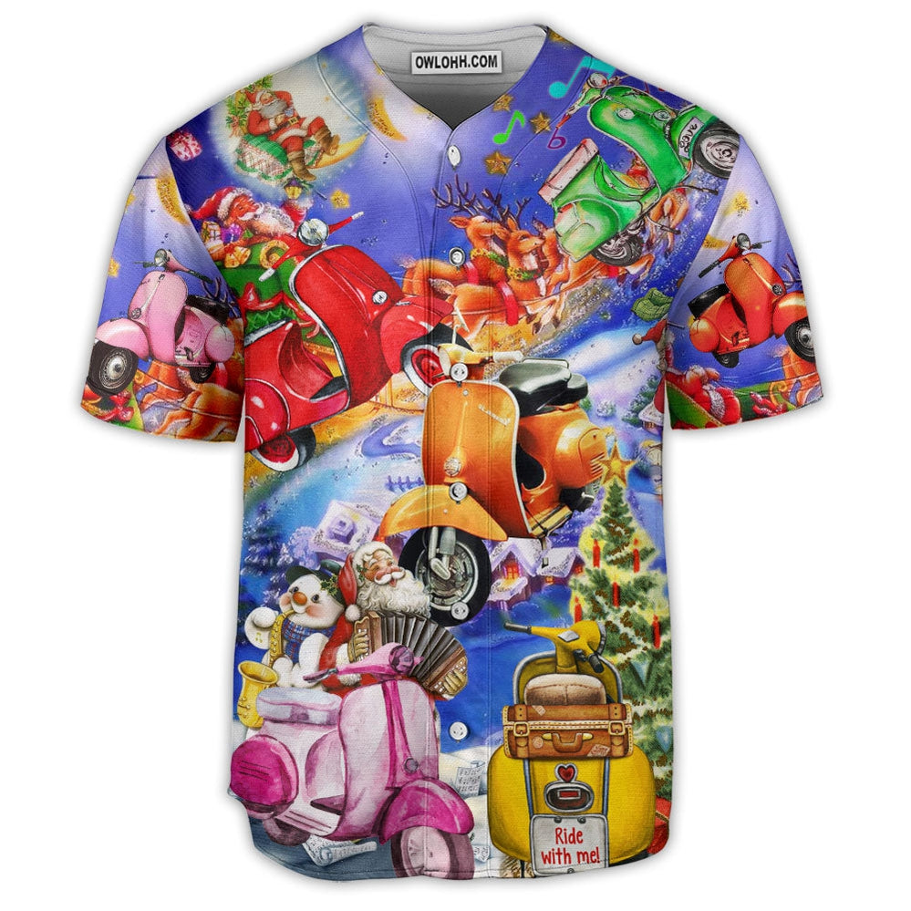 Scooter Chill With Your Scooters By Greece Beach Christmas With Purple - Baseball Jersey