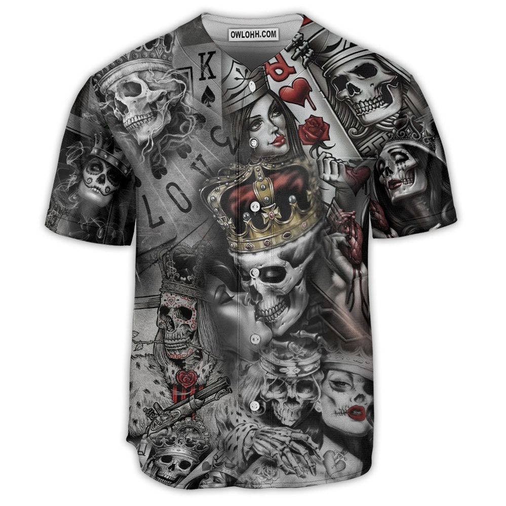 Poker Skull Love Is Blind Poker - Baseball Jersey - Chic Loom