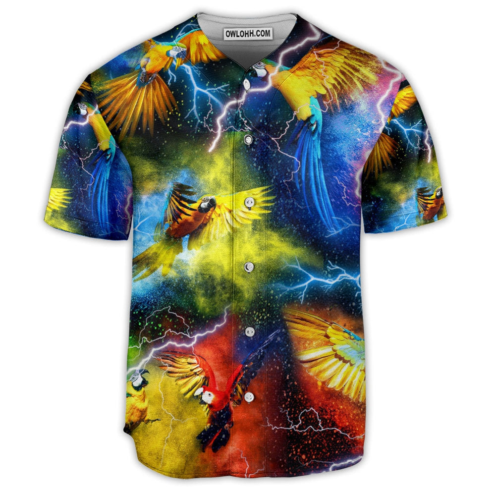 Parrot With Colorful Thunder - Baseball Jersey  - Chic Loom