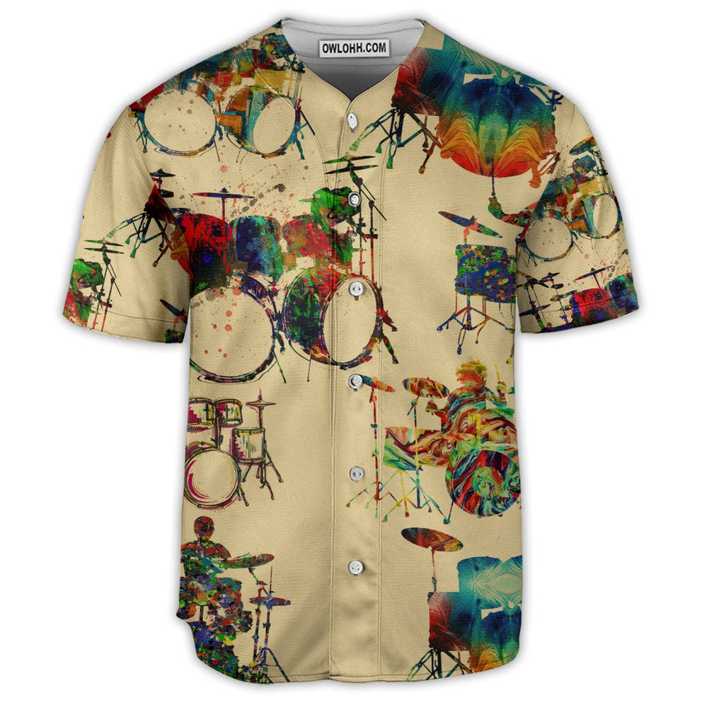 Drum Art Watercolor Style - Baseball Jersey