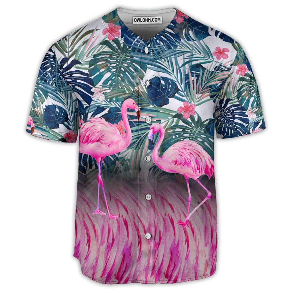 Flamingo Lover Leaf Tropical - Baseball Jersey