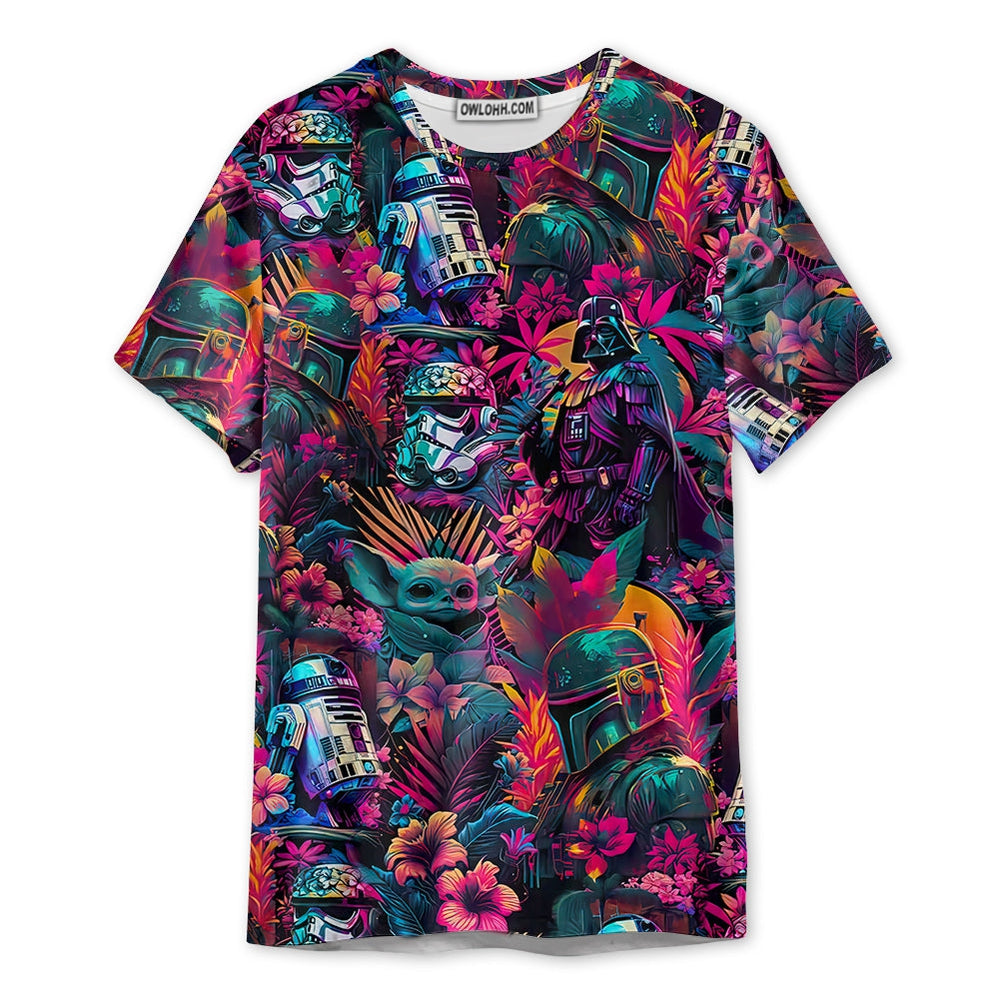 Special Synthwave Color Leaf - Unisex 3D T-shirt - Chic Loom