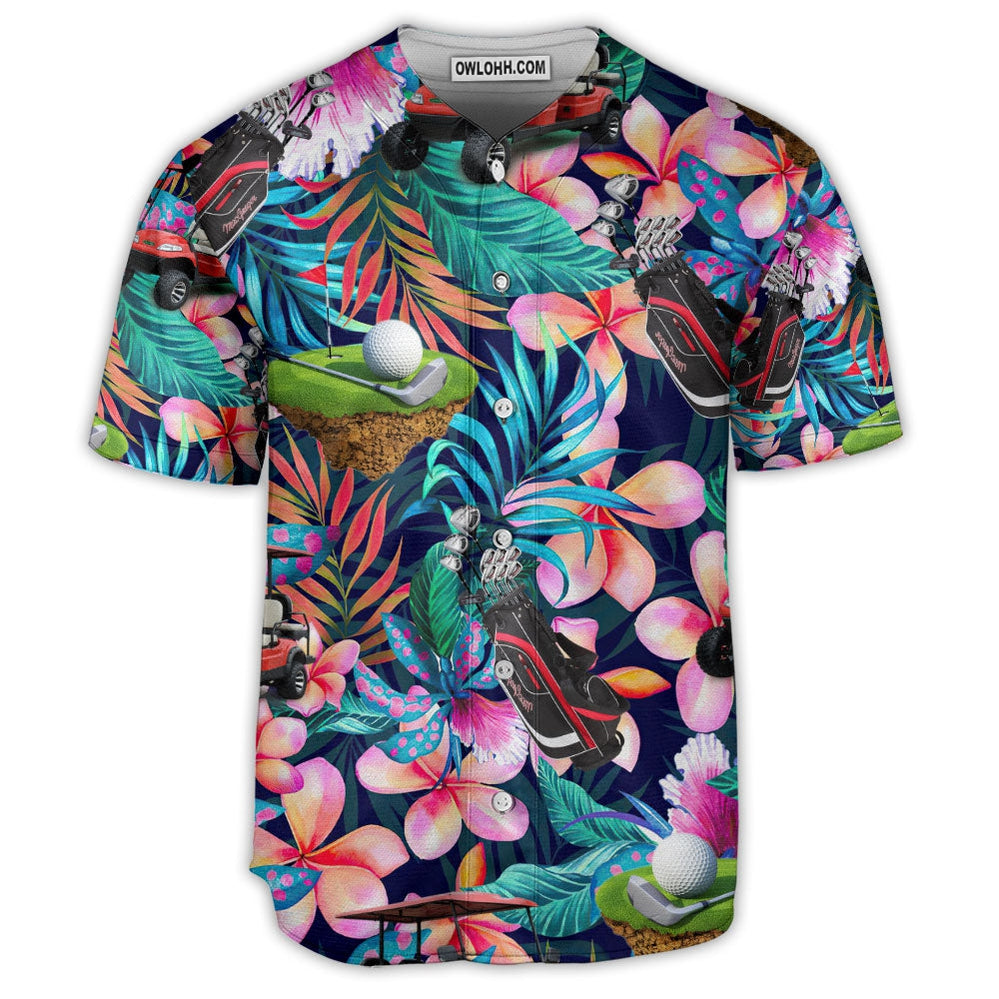 Golf Flower Tropical Vibe Art Style - Baseball Jersey