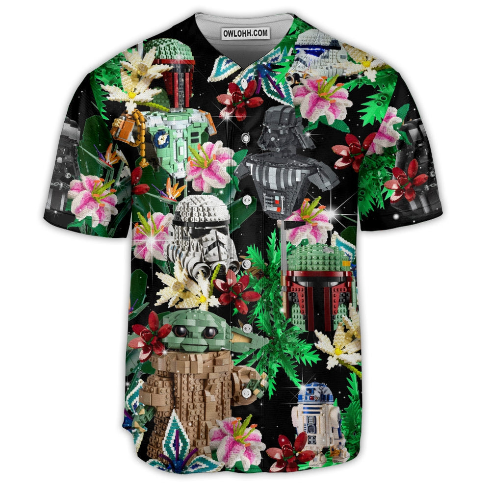 Star Wars Lego Baby Yoda, Boba Fett, Darth Vader and Stormtroopers Tropical - Baseball Jersey - Chic Loom