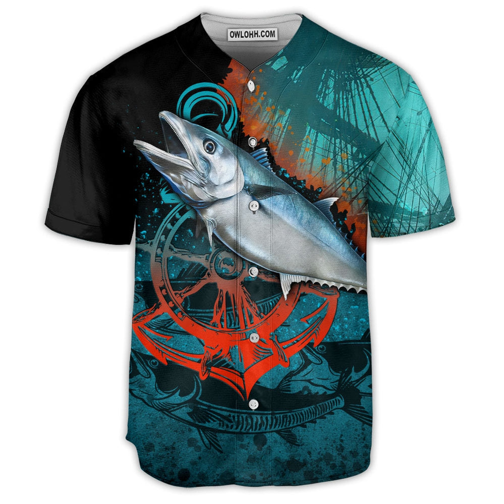 Fishing Deepsea Big Waves Undersea - Baseball Jersey