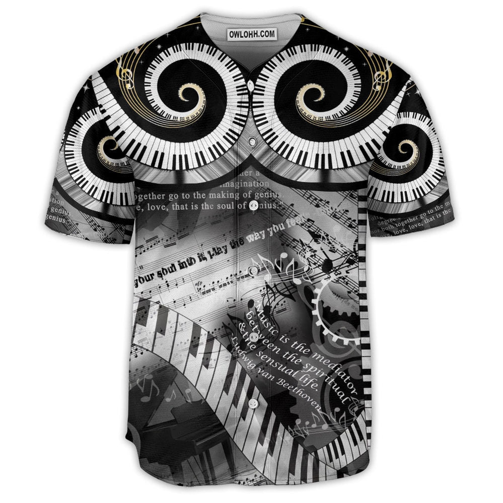 Piano Music Lover Art Style - Baseball Jersey