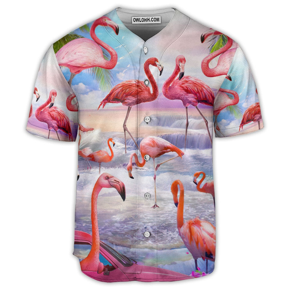 Flamingo Heaven Art Style - Baseball Jersey