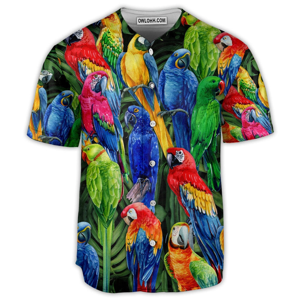 Parrot Family Colorful Tropical Vibe - Baseball Jersey  - Chic Loom