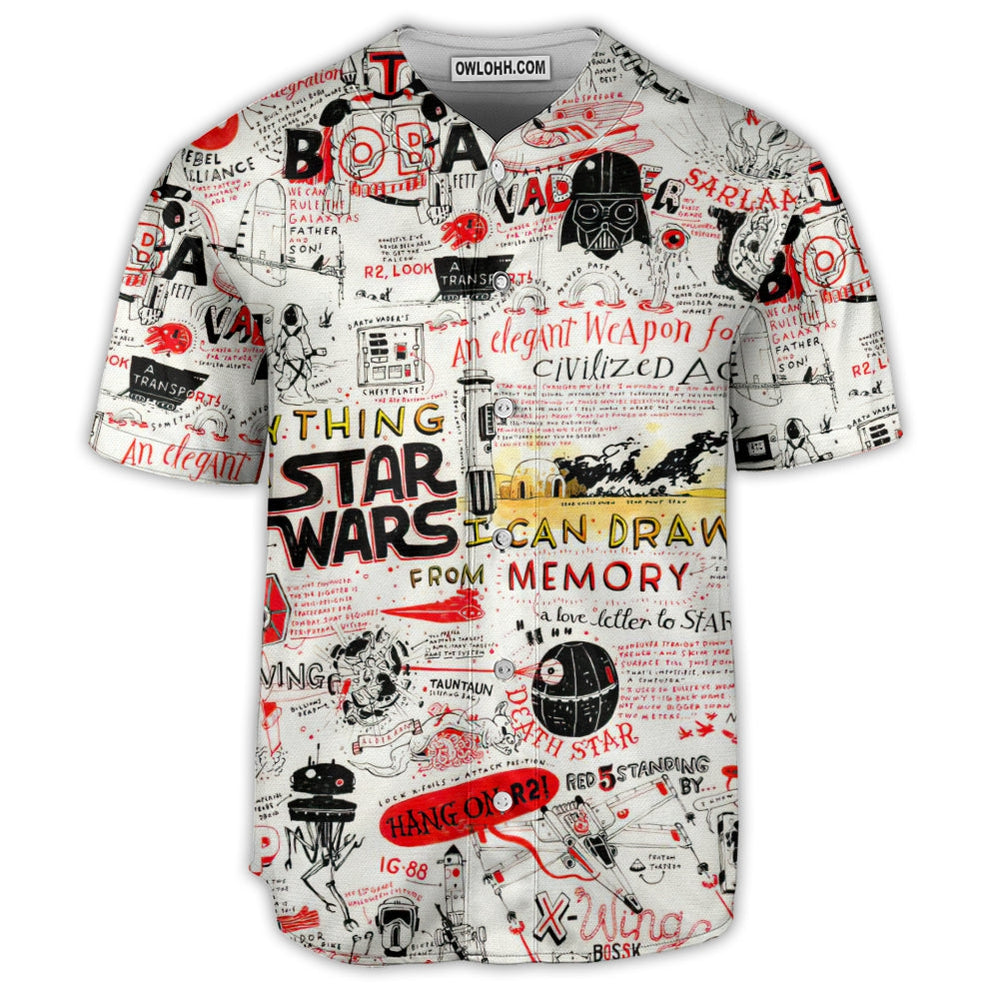 Star Wars All Funny Quotes Comic Style - Baseball Jersey - Chic Loom