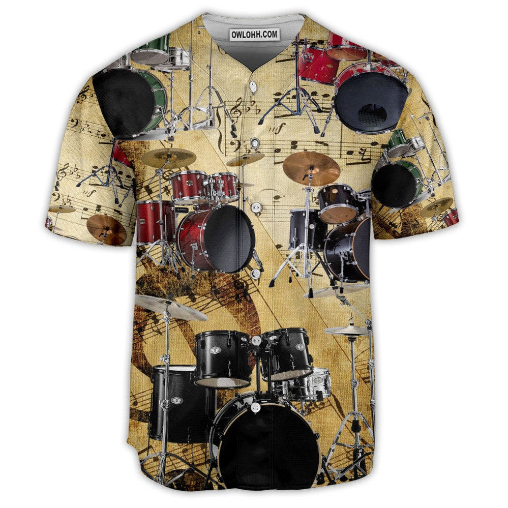 Drum Vintage Retro Vibe - Baseball Jersey