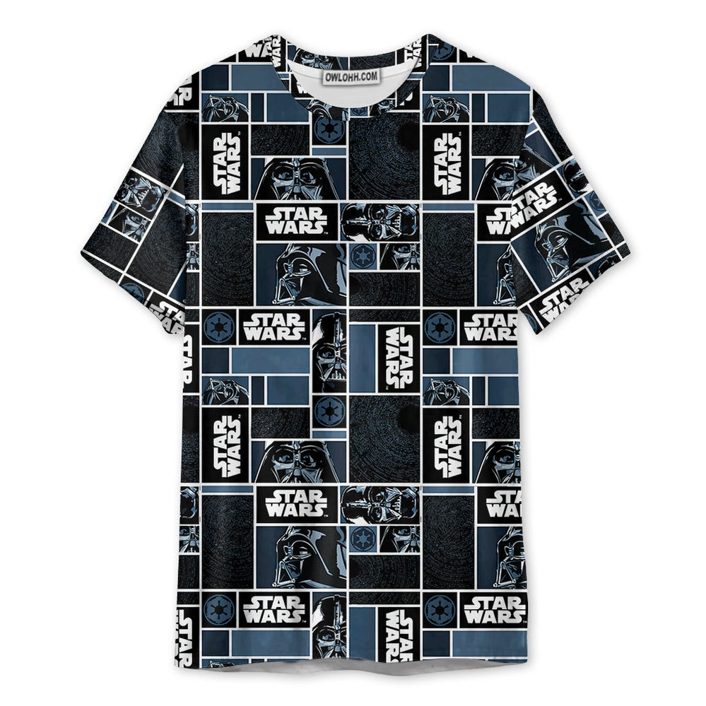 Starwars Darth Vader Geometric Pattern Black - Unisex 3D T-shirt - Chic Loom