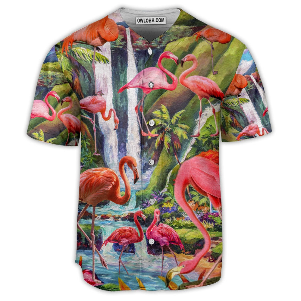 Flamingo Big World Outside Art - Baseball Jersey