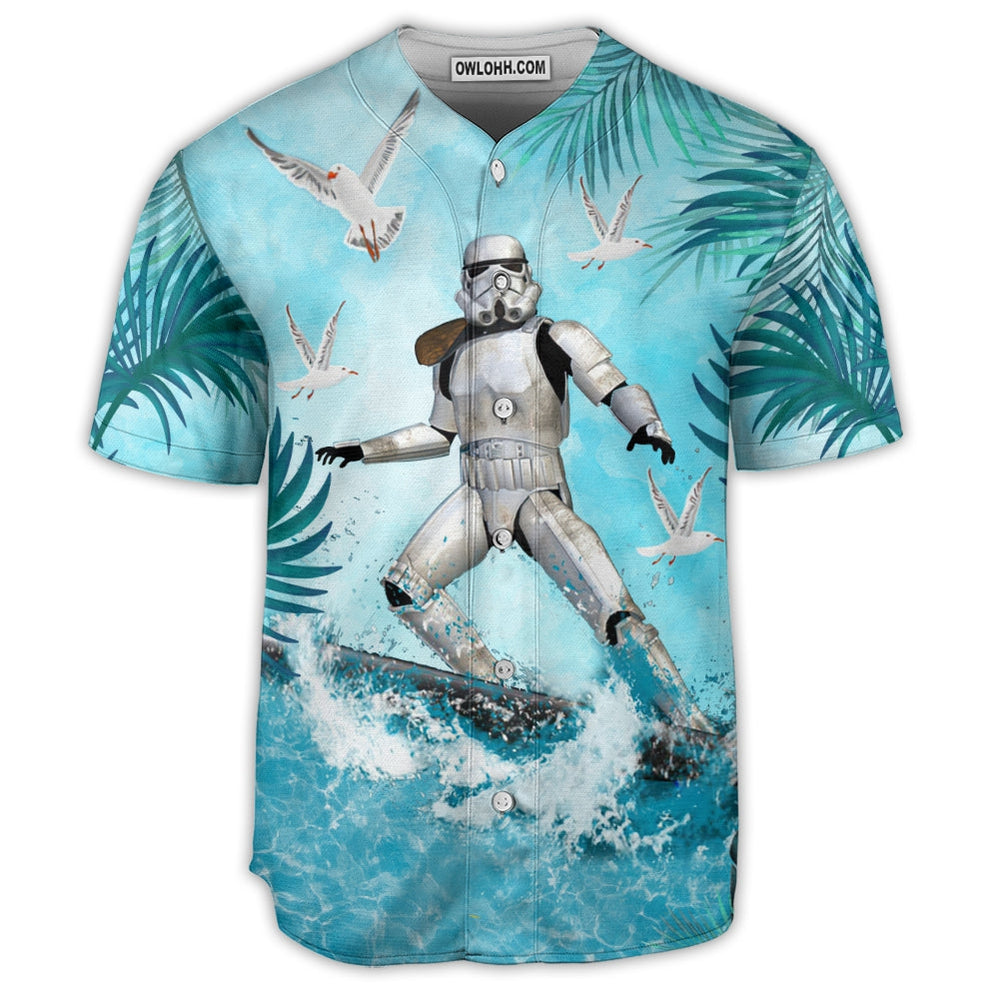 Starwars Stormtrooper Surfing - Baseball Jersey - Chic Loom