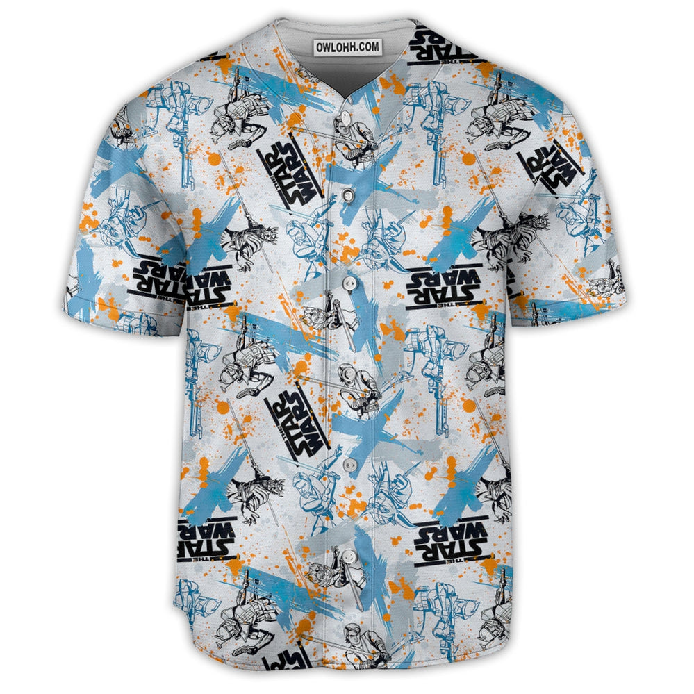 Starwars Yoda Fighters Pattern - Baseball Jersey - Chic Loom