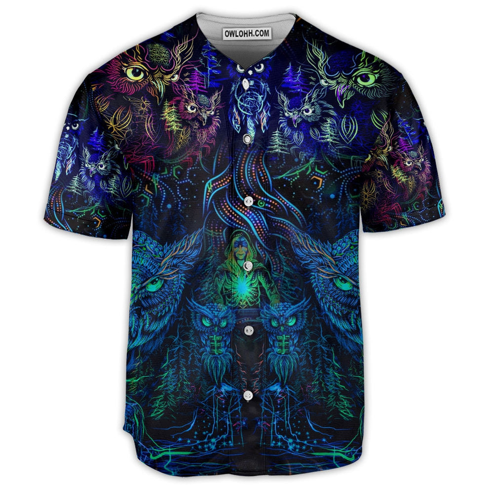 Owl Hippie Nightmare Art - Baseball Jersey  - Chic Loom