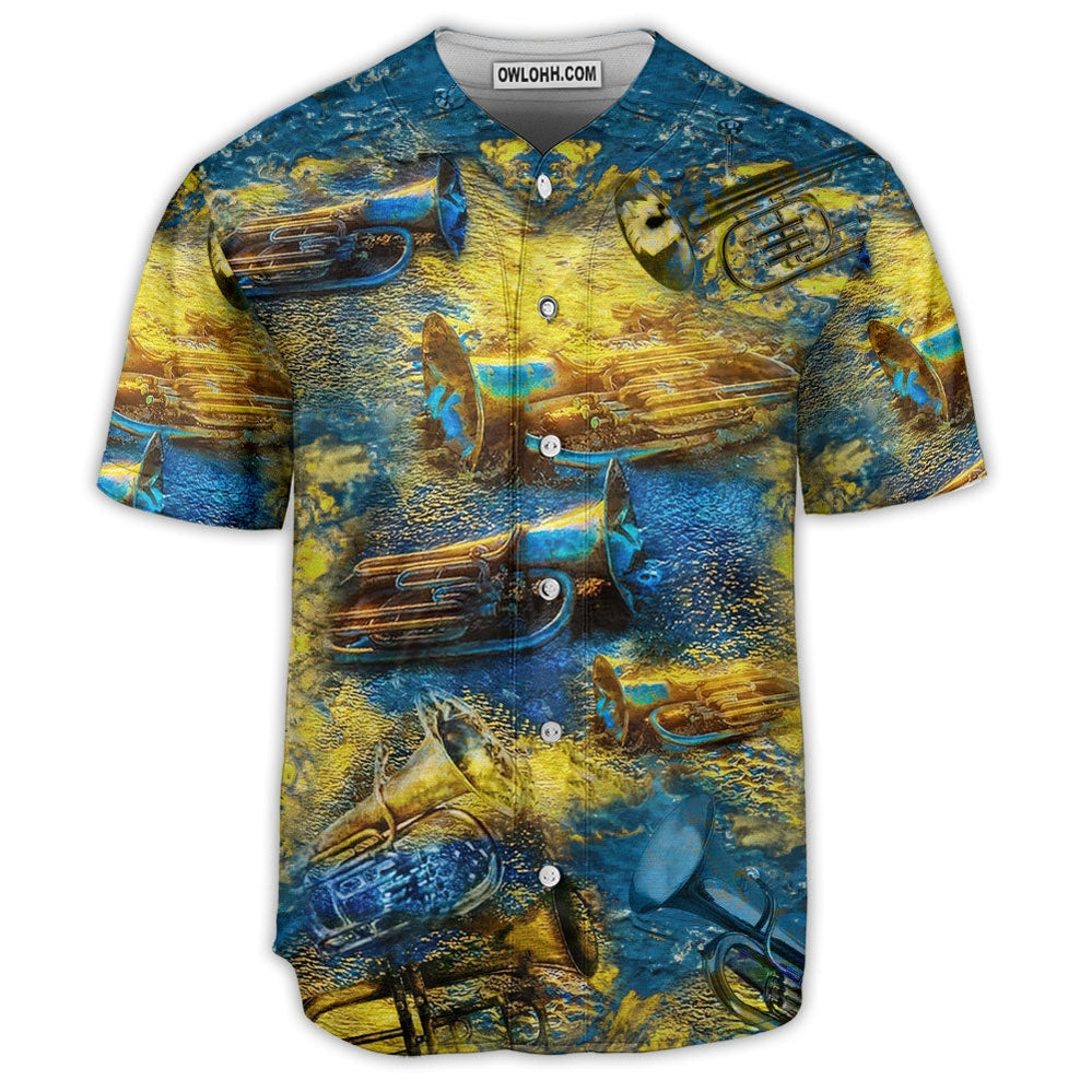 Saxophone Music Love Peace Life Yellow - Baseball Jersey