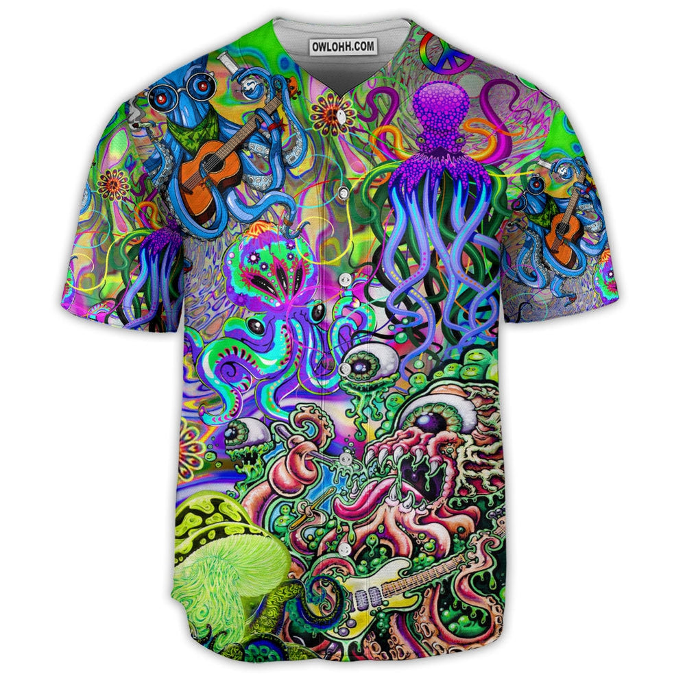 Octopus Hippie Colorful Art - Baseball Jersey  - Chic Loom
