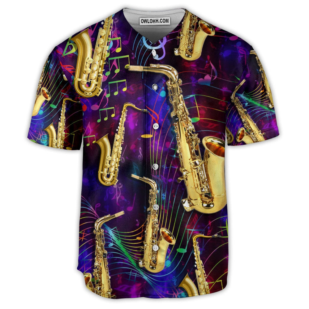 Saxophone Music Neon Art - Baseball Jersey