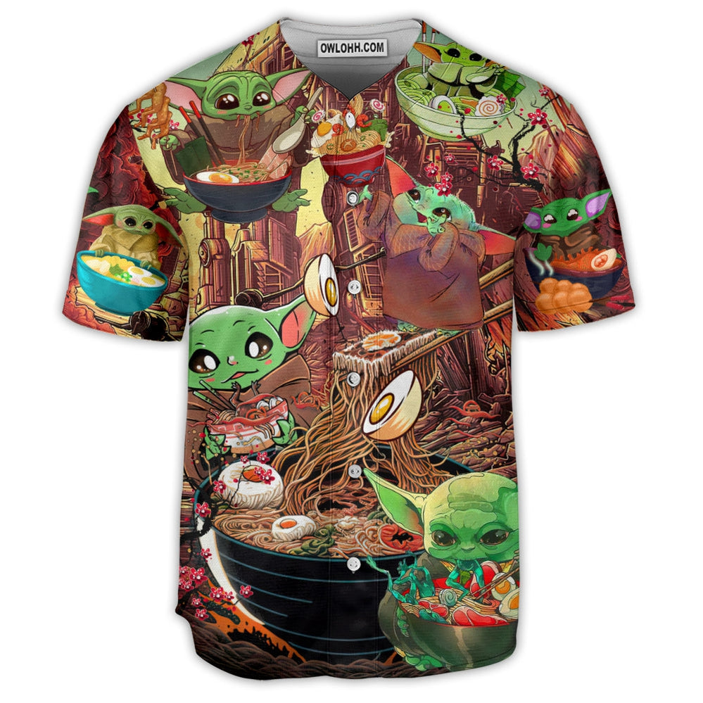 Star Wars Baby Yoda Cute Ramen - Baseball Jersey - Chic Loom